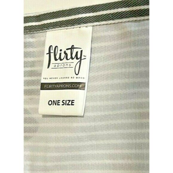 Flirty Unisex Full Apron Striped Blue Red 3 Pockets Adjustable Strap Cotton  New - Picture 8 of 9